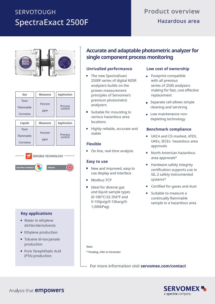 ALL NEW SERVOTOUGH SpectraExact 2500F Product Brochure