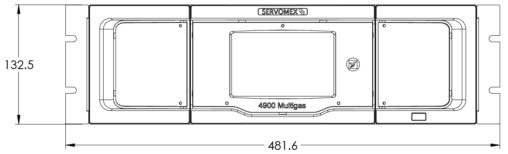 Dimensional drawing for 4900MG front