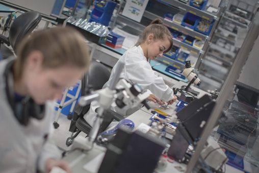 woman Assembling Sensors