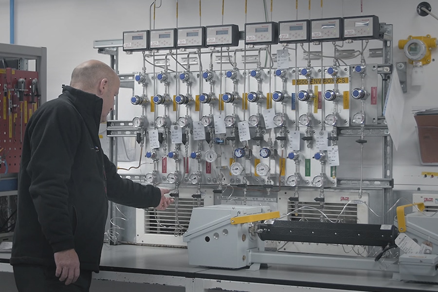 Man Testing Gas Analyzers