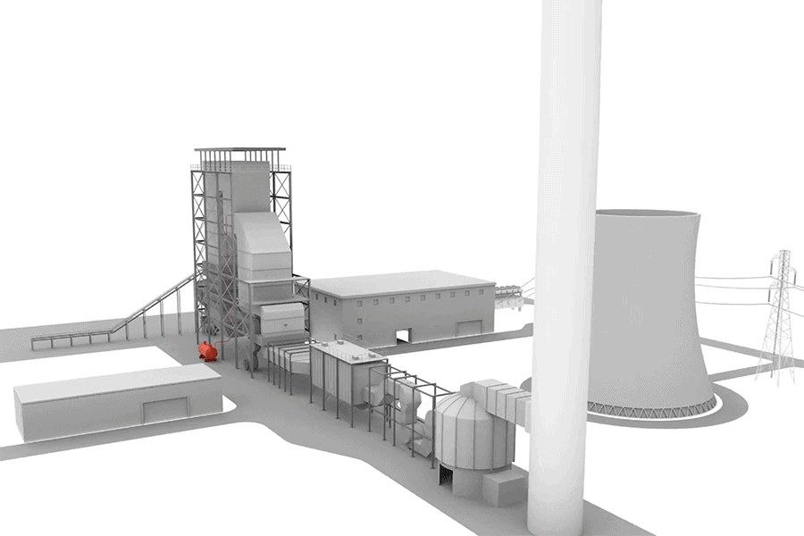 3D render of a power plant