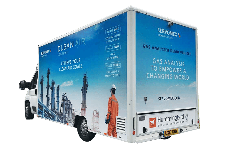 image of a truck branded in servomex logos and imagery