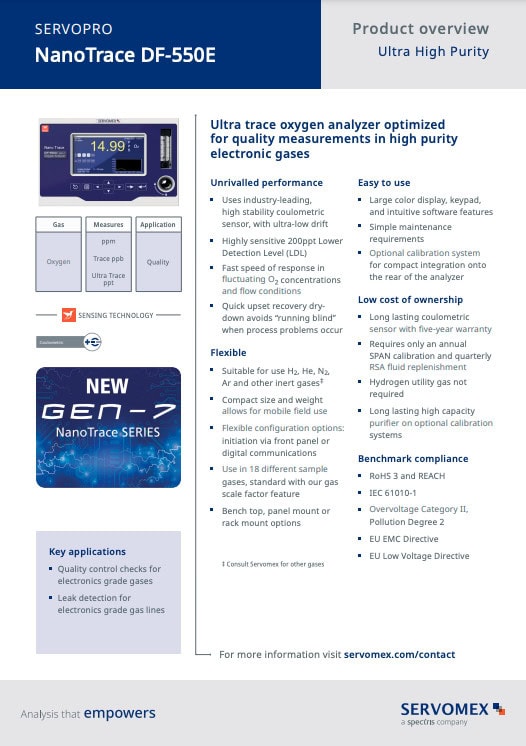 SERVOPRO NanoTrace DF-550E Product Brochure