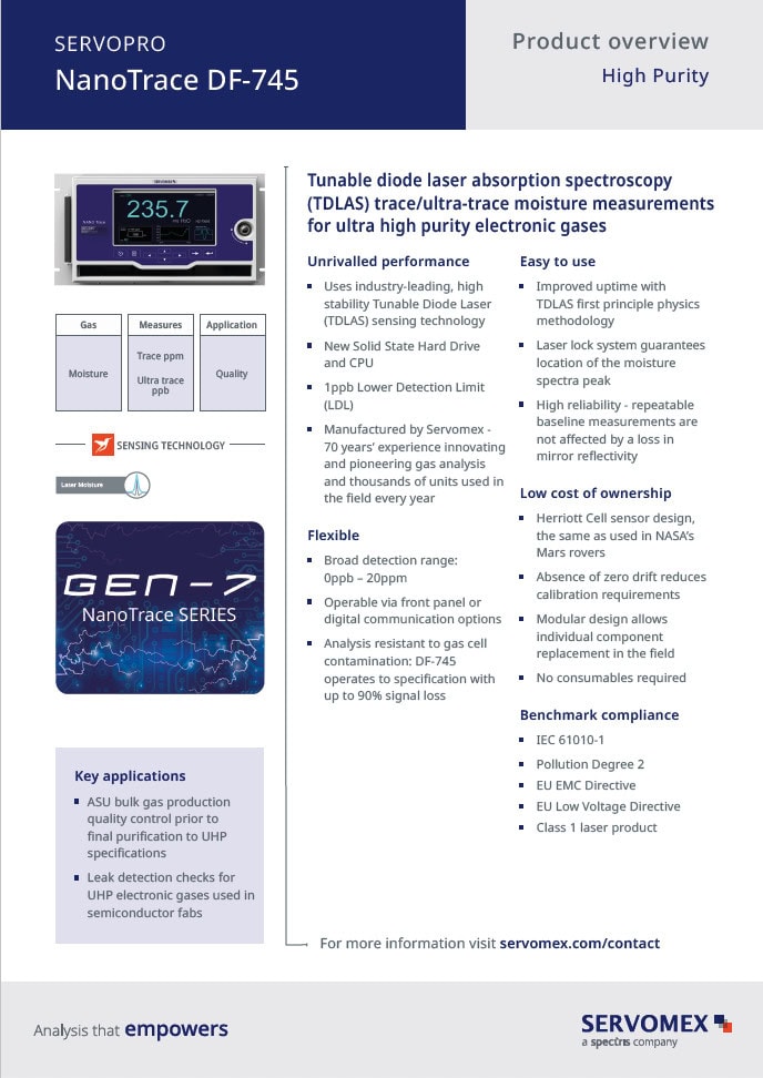SERVOPRO NanoTrace DF-745 Product Brochure