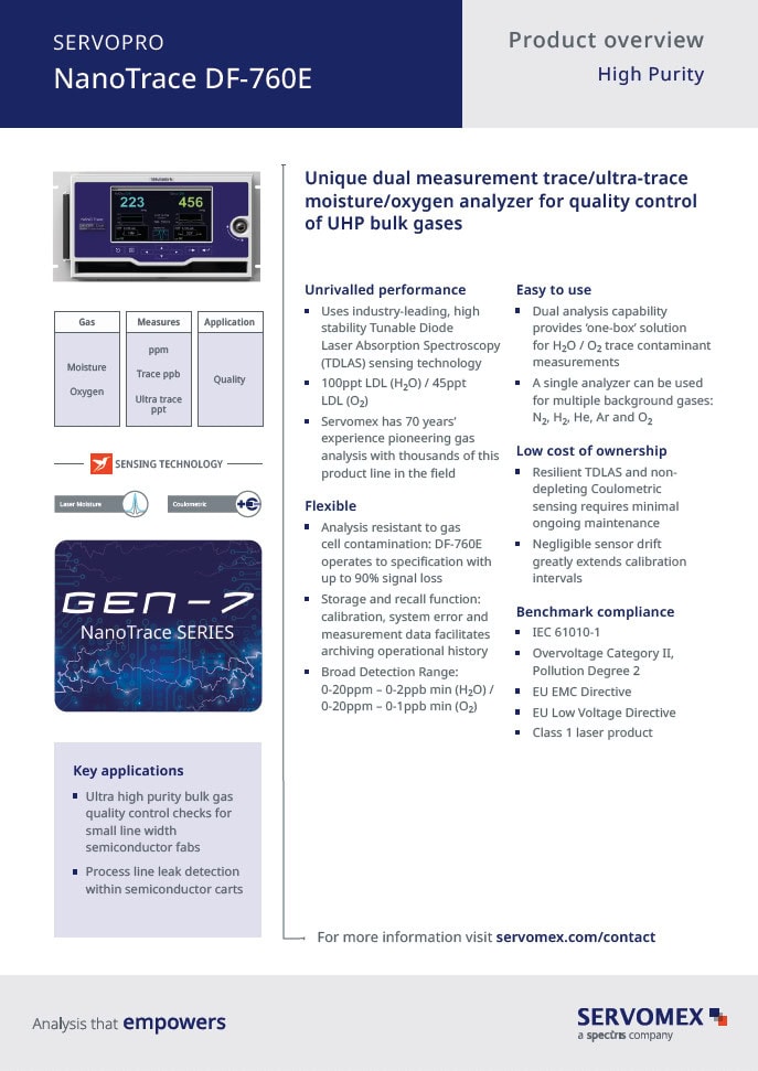 SERVOPRO NanoTrace DF-760E Product Brochure