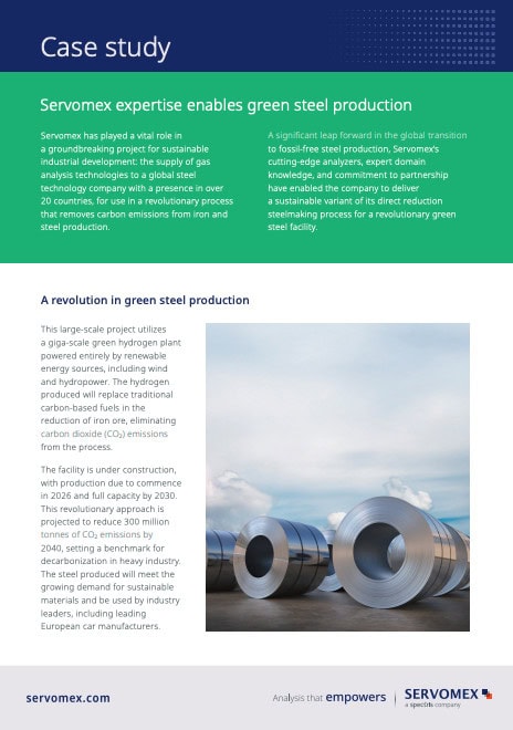 Case Study: Expertise from Servomex enables green steel production